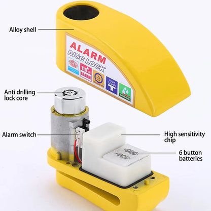 Candado de Freno de Disco Antirrobo para Moto con Alarma